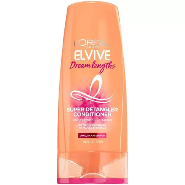 L'Oreal Paris Elvive Dream Lengths Super Detangling Conditioner With Fine Castor Oil and Vitamins B3 and B5 for Long, Damaged Hair, Instantly Detangles To Reduce Breakage With System, 28 Fl Ounce