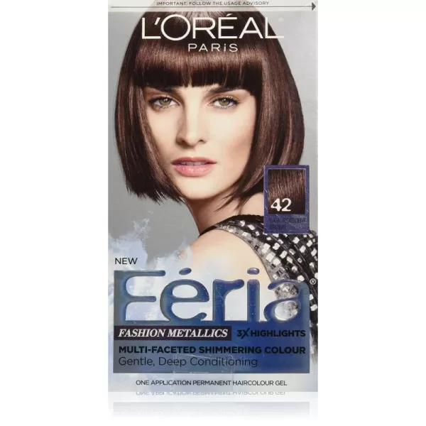 L'Oreal Paris Feria Multi-Faceted Shimmering Permanent Hair Color Hair Dye, Rose Gold )