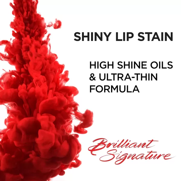 L'Oreal Paris Brilliant Signature Shiny Lip Stain Lipstick, Be Uncontrollable 0.21 Fl Oz.