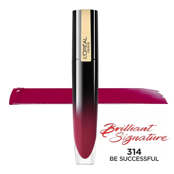 L'Oreal Paris Brilliant Signature Shiny Lip Stain Lipstick, Be Uncontrollable 0.21 Fl Oz.