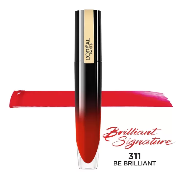 L'Oreal Paris Brilliant Signature Shiny Lip Stain Lipstick, Be Uncontrollable 0.21 Fl Oz.
