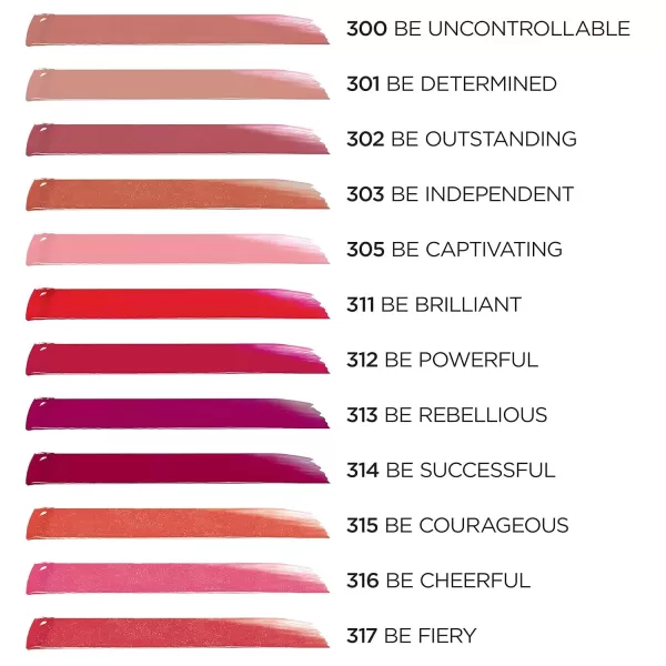 L'Oreal Paris Brilliant Signature Shiny Lip Stain Lipstick, Be Uncontrollable 0.21 Fl Oz.