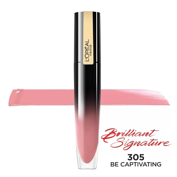 L'Oreal Paris Brilliant Signature Shiny Lip Stain Lipstick, Be Uncontrollable 0.21 Fl Oz.