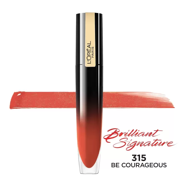 L'Oreal Paris Brilliant Signature Shiny Lip Stain Lipstick, Be Uncontrollable 0.21 Fl Oz.