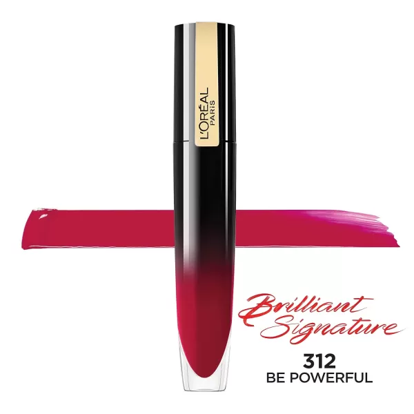 L'Oreal Paris Brilliant Signature Shiny Lip Stain Lipstick, Be Uncontrollable 0.21 Fl Oz.