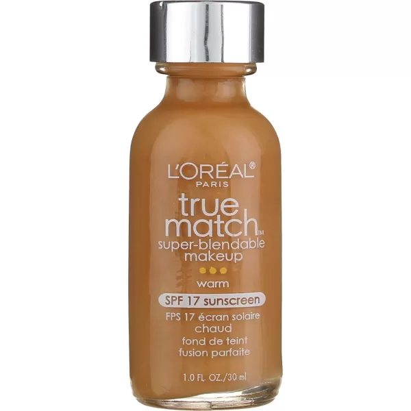 L'Oreal Paris Makeup True Match Super-Blendable Liquid Foundation, Deep Warm W9.5, 1 Fl Oz,1 Count