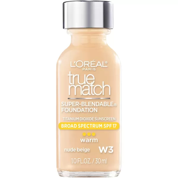 L'Oreal Paris Makeup True Match Super-Blendable Liquid Foundation, Deep Warm W9.5, 1 Fl Oz,1 Count