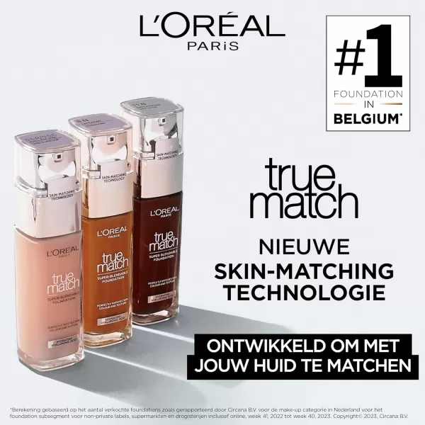 L'Oreal Paris Makeup True Match Super-Blendable Liquid Foundation, Deep Warm W9.5, 1 Fl Oz,1 Count