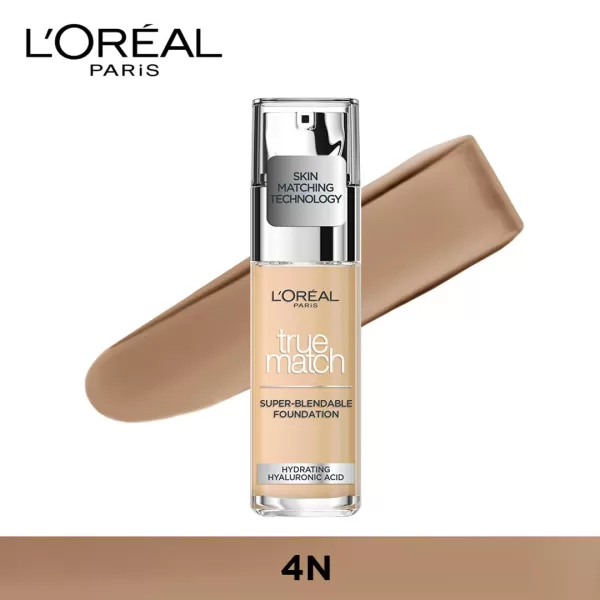 L'Oreal Paris Makeup True Match Super-Blendable Liquid Foundation, Deep Warm W9.5, 1 Fl Oz,1 Count