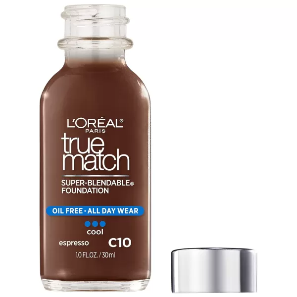 L'Oreal Paris Makeup True Match Super-Blendable Liquid Foundation, Porcelain W1, 1 Fl Oz,1 Count