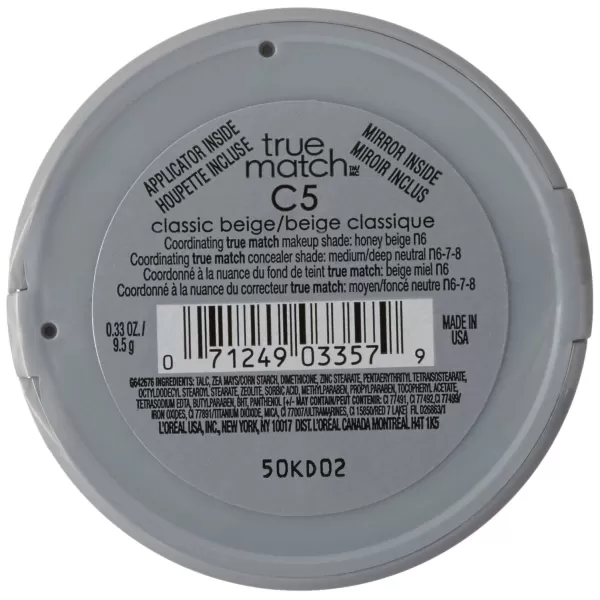 L'Oreal Paris True Match Super-Blendable Powder, Shell Beige, 0.33 oz.