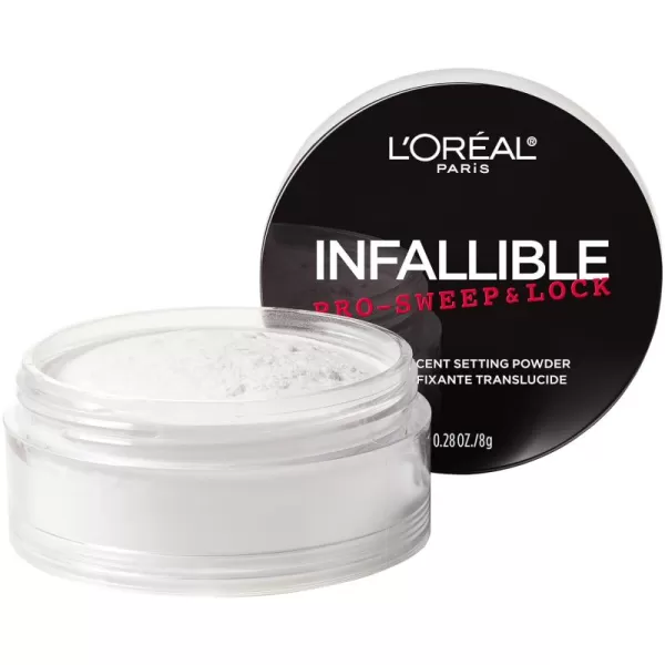 L'Oreal Paris Makeup Infallible Pro Sweep and Lock Translucent Loose Setting Powder, Controls Shine and Blurs Pores, Sets Makeup, Long-Lasting &amp; Lightweight, 2 Count