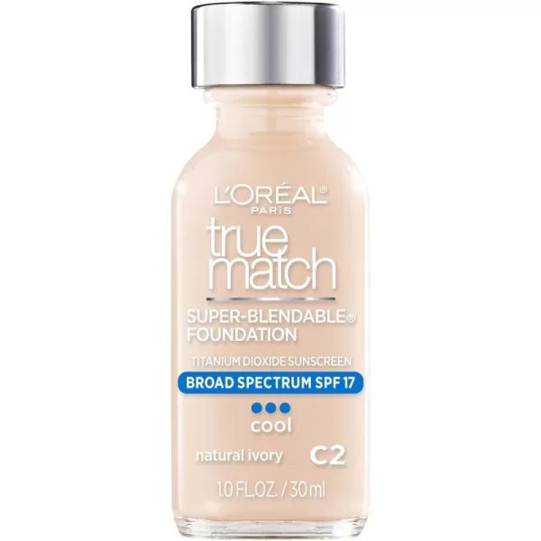 L'Oreal Paris Makeup True Match Super-Blendable Liquid Foundation, Deep Warm W9.5, 1 Fl Oz,1 Count