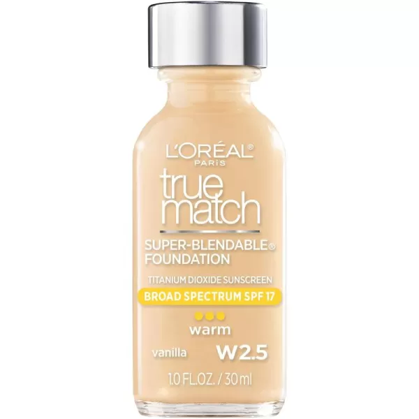 L'Oreal Paris Makeup True Match Super-Blendable Liquid Foundation, Deep Warm W9.5, 1 Fl Oz,1 Count