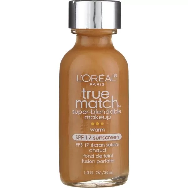 L'Oreal Paris Makeup True Match Super-Blendable Liquid Foundation, Deep Warm W9.5, 1 Fl Oz,1 Count