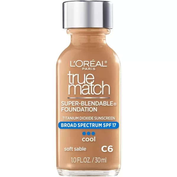 L'Oreal Paris Makeup True Match Super-Blendable Liquid Foundation, Deep Warm W9.5, 1 Fl Oz,1 Count