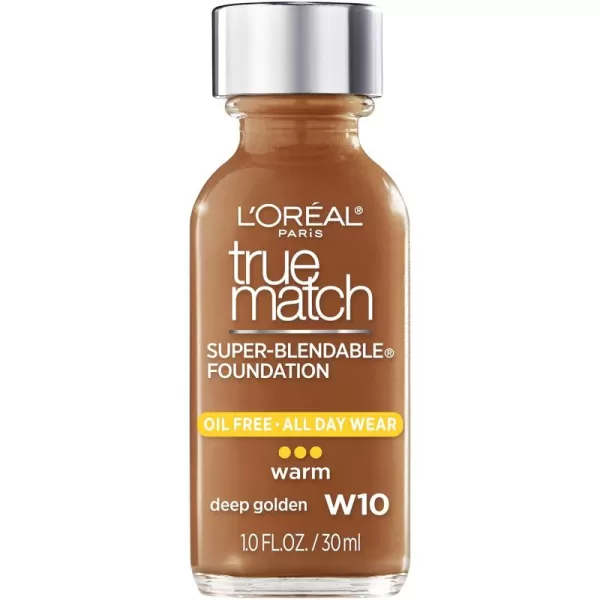 L'Oreal Paris Makeup True Match Super-Blendable Liquid Foundation, Porcelain W1, 1 Fl Oz,1 Count