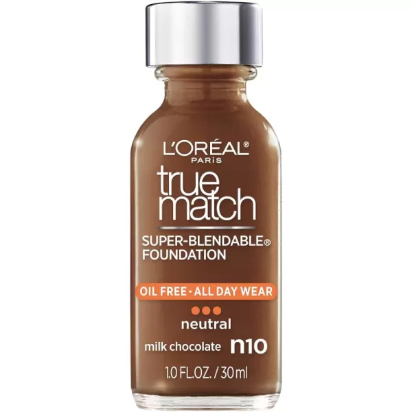 L'Oreal Paris Makeup True Match Super-Blendable Liquid Foundation, Porcelain W1, 1 Fl Oz,1 Count