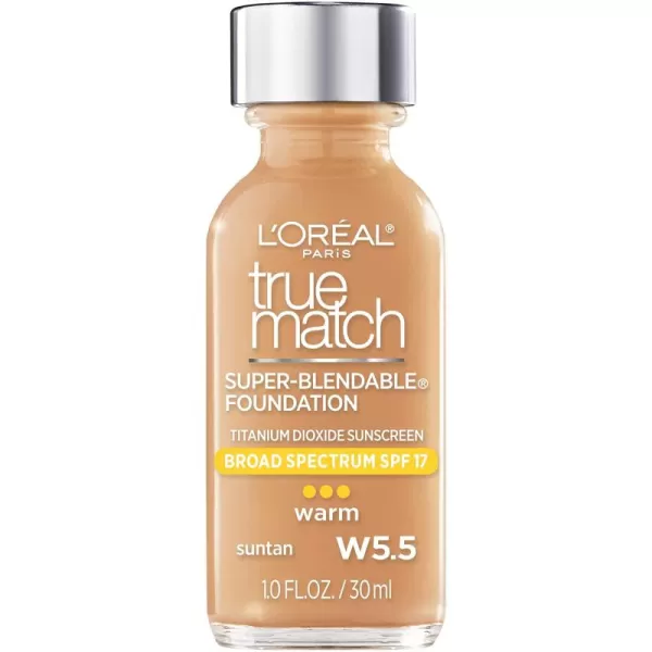 L'Oreal Paris Makeup True Match Super-Blendable Liquid Foundation, Porcelain W1, 1 Fl Oz,1 Count