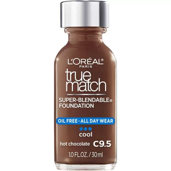 L'Oreal Paris Makeup True Match Super-Blendable Liquid Foundation, Porcelain W1, 1 Fl Oz,1 Count