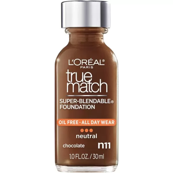 L'Oreal Paris Makeup True Match Super-Blendable Liquid Foundation, Porcelain W1, 1 Fl Oz,1 Count