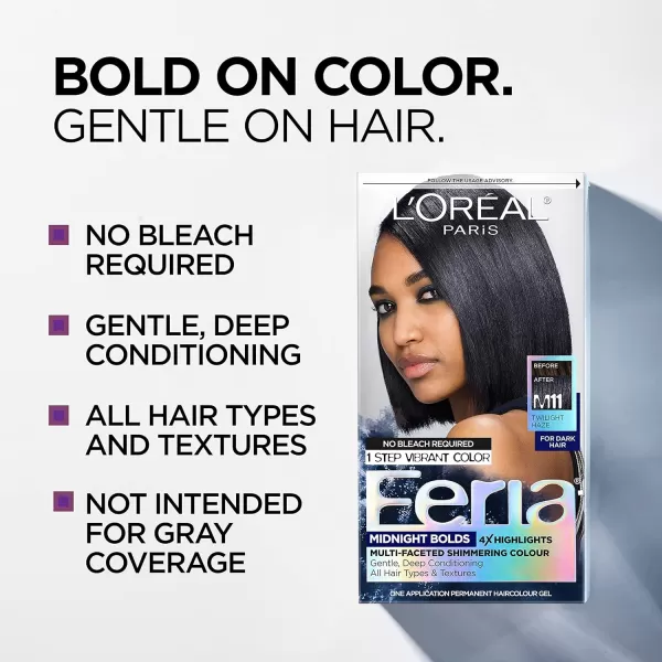 L'Oreal Paris Feria Multi-Faceted Shimmering Permanent Hair Color, 36  Deep Burgundy Brown, Pack of 1 Hair Dye Kit