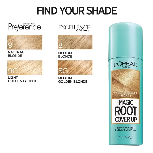 L'Oreal Paris Magic Root Cover Up Gray Concealer Spray Light to Medium Blonde 2 oz.