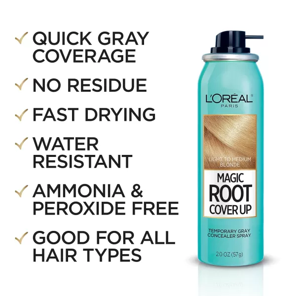 L'Oreal Paris Magic Root Cover Up Gray Concealer Spray Light to Medium Blonde 2 oz.