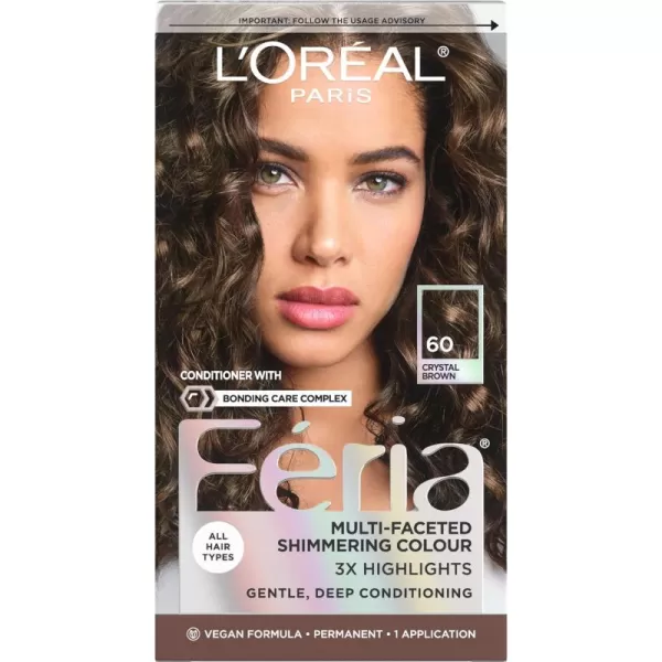 L'Oreal Paris Feria Multi-Faceted Shimmering Permanent Hair Color, 36  Deep Burgundy Brown, Pack of 1 Hair Dye Kit