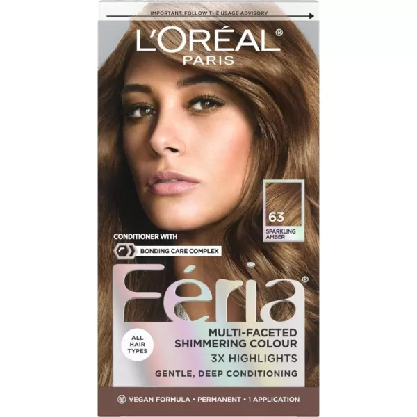 L'Oreal Paris Feria Multi-Faceted Shimmering Permanent Hair Color, 36  Deep Burgundy Brown, Pack of 1 Hair Dye Kit)