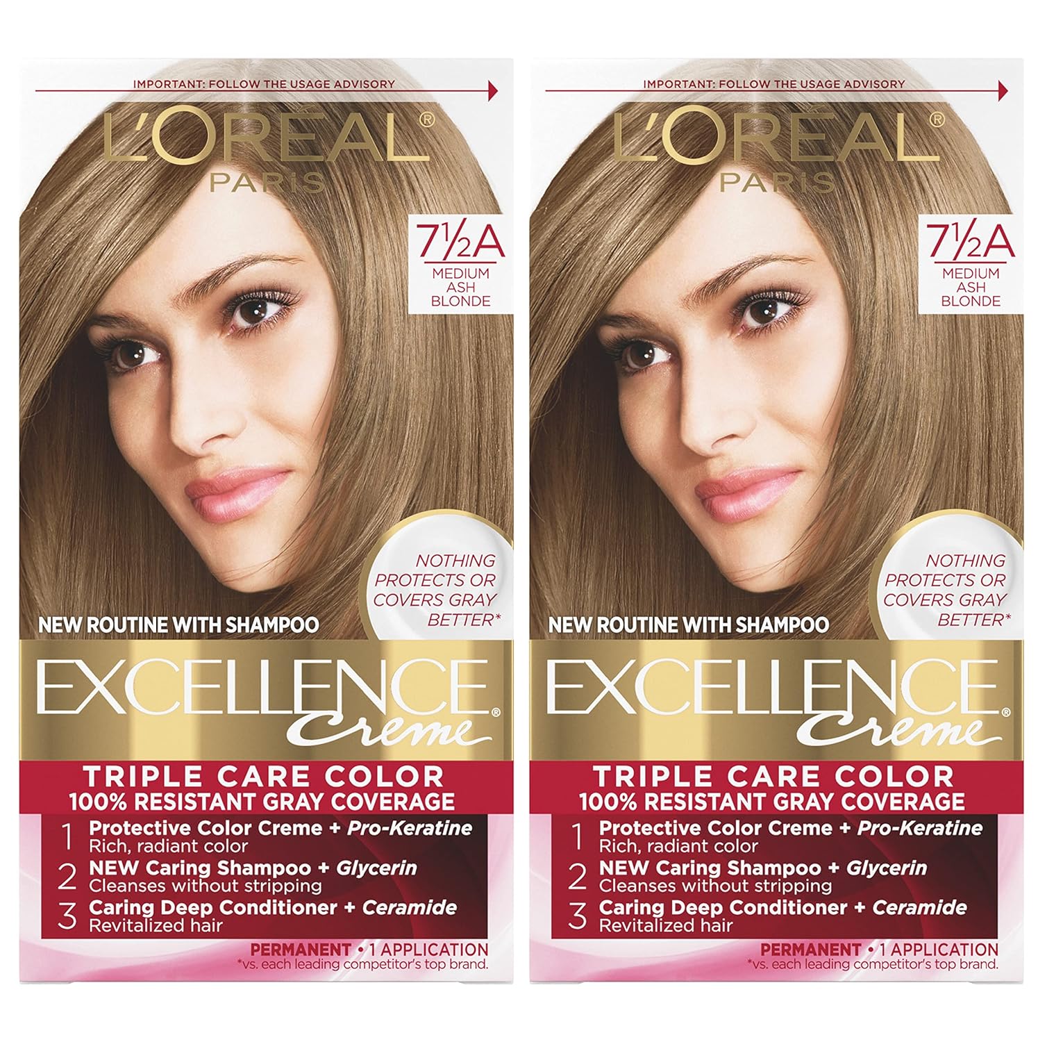 L'Oreal Paris Excellence Creme Permanent Triple Care Hair Color, 9A Light Ash Blonde, Gray Coverage For Up to 8 Weeks, All Hair Types, Pack of 1