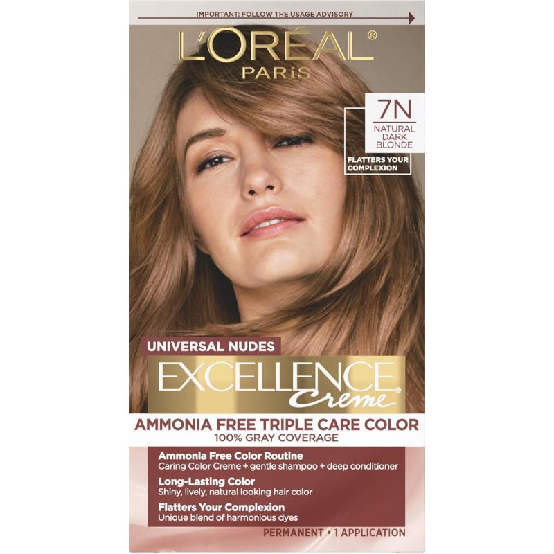 L'Oreal Paris Excellence Creme Permanent Triple Care Hair Color, 9A Light Ash Blonde, Gray Coverage For Up to 8 Weeks, All Hair Types, Pack of 1