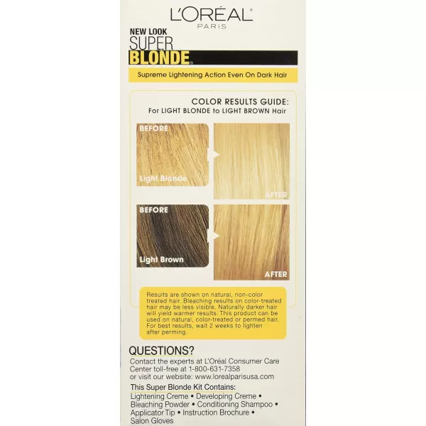 L'Oreal Paris Super Blonde Creme Lightening Kit, 205 Light Brown To Light Blonde)