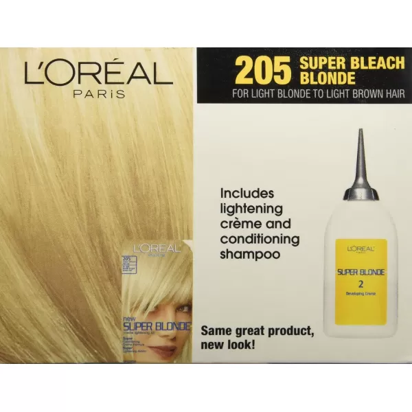 L'Oreal Paris Super Blonde Creme Lightening Kit, 205 Light Brown To Light Blonde)