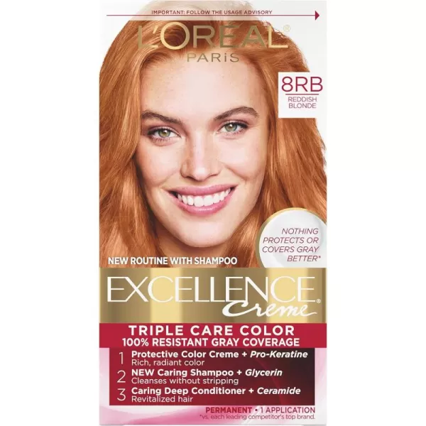 L'Oreal Paris Excellence Creme Permanent Triple Care Hair Color, 9A Light Ash Blonde, Gray Coverage For Up to 8 Weeks, All Hair Types, Pack of 1