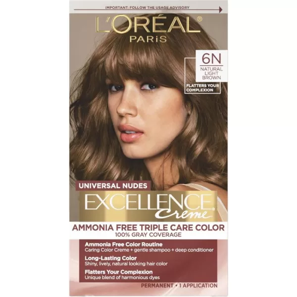 L'Oreal Paris Excellence Creme Permanent Triple Care Hair Color, 9A Light Ash Blonde, Gray Coverage For Up to 8 Weeks, All Hair Types, Pack of 1