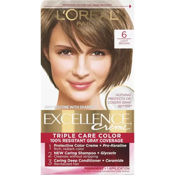 L'Oreal Paris Excellence Creme Permanent Triple Care Hair Color, 9A Light Ash Blonde, Gray Coverage For Up to 8 Weeks, All Hair Types, Pack of 1