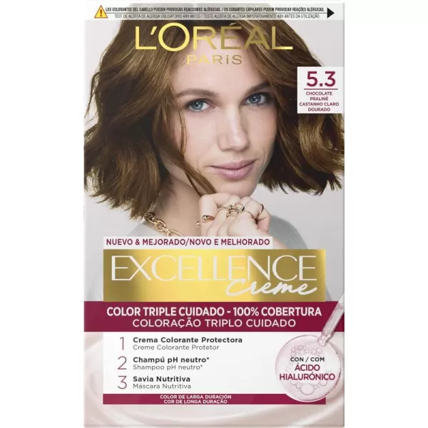 L'Oreal Paris Excellence Creme Permanent Triple Care Hair Color, 9A Light Ash Blonde, Gray Coverage For Up to 8 Weeks, All Hair Types, Pack of 1
