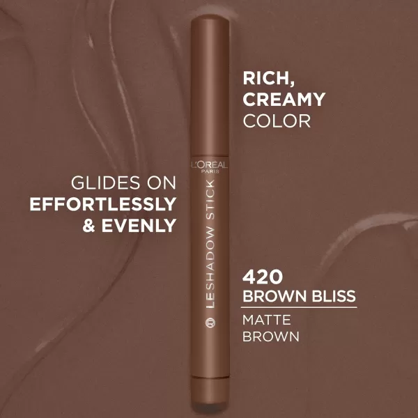 L'Oreal Paris Makeup Paradise Le Shadow Stick Eyeshadow, Blendable, Smudge-Resistant, Cream Eyeshadow, 100 Ice Sparkle , 0.05 Oz