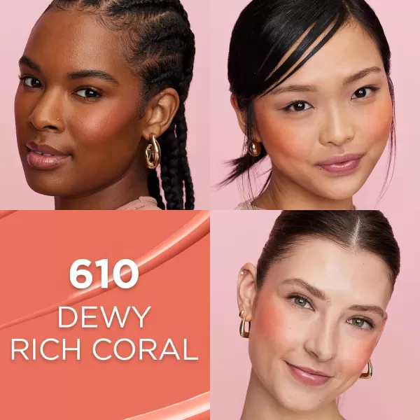 L'Oreal Paris True Match Lumi Le Liquid Blush, Intense Lightweight Blush Formula With Liquid Pigments, Glowy Gold Pink, 0.33 Fl Oz