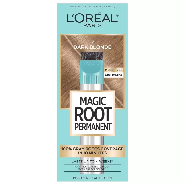 imageLOreal Paris Magic Root Permanent Hair Color 10 Minute Hair Dye Kit to Rescue Roots with 100 Gray Hair Coverage 3 Soft Black 2 Pack Packaging May Vary7 Dark Blonde