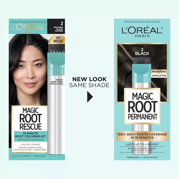imageLOreal Paris Magic Root Permanent Hair Color 10 Minute Hair Dye Kit to Rescue Roots with 100 Gray Hair Coverage 3 Soft Black 2 Pack Packaging May Vary2 Black