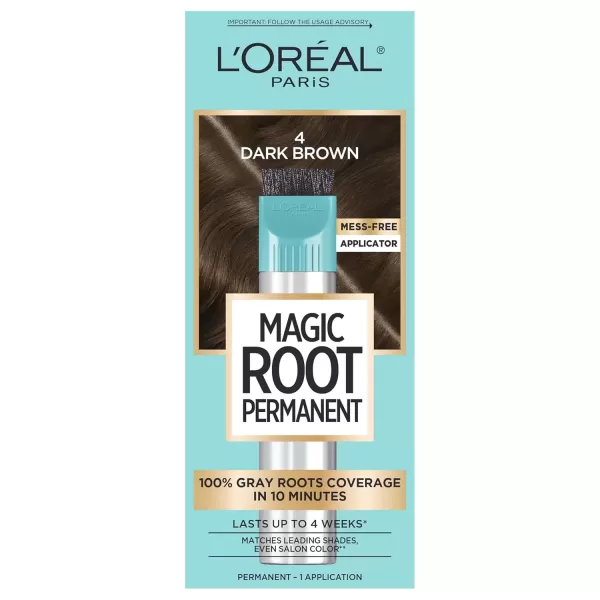 imageLOreal Paris Magic Root Permanent Hair Color 10 Minute Hair Dye Kit to Rescue Roots with 100 Gray Hair Coverage 3 Soft Black 2 Pack Packaging May Vary4 Dark Brown