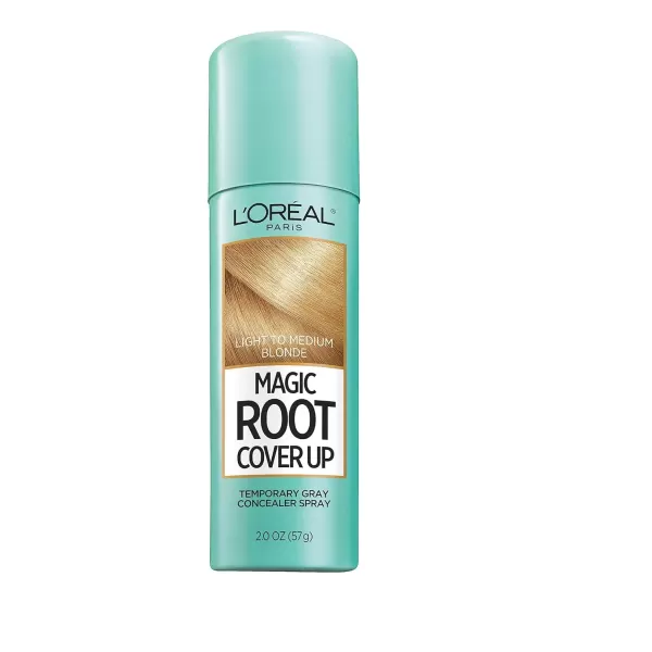 imageLOreal Paris Root Cover Up Temporary Gray Concealer Spray Hair Color Spray with Filling ampamp Thickening Coverage Dark Brown Pack of 2 Packaging May VaryLight to Medium Blonde