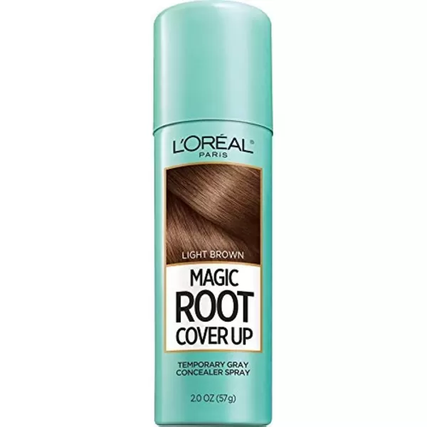 imageLOreal Paris Root Cover Up Temporary Gray Concealer Spray Hair Color Spray with Filling ampamp Thickening Coverage Dark Brown Pack of 2 Packaging May VaryLight Brown