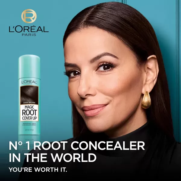 imageLOreal Paris Root Cover Up Temporary Gray Concealer Spray Hair Color Spray with Filling ampamp Thickening Coverage Dark Brown Pack of 2 Packaging May VaryMedium Brown