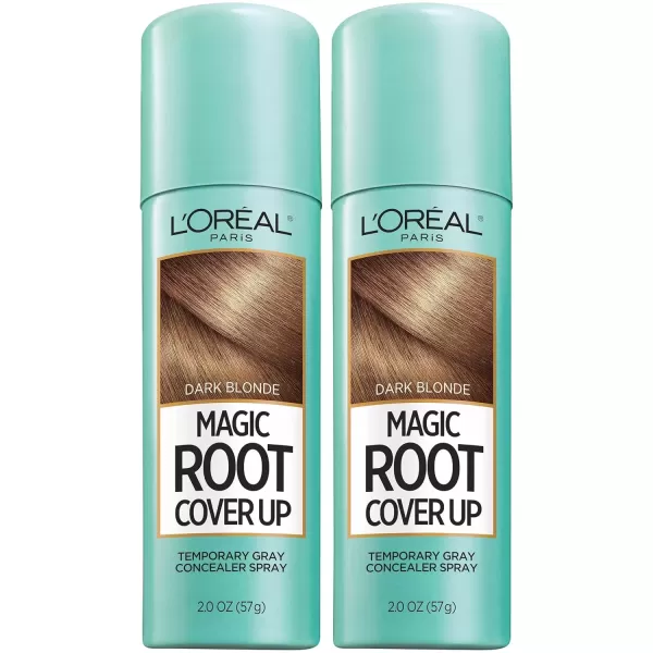 imageLOreal Paris Root Cover Up Temporary Gray Concealer Spray Hair Color Spray with Filling ampamp Thickening Coverage Dark Brown Pack of 2 Packaging May VaryDark Blonde