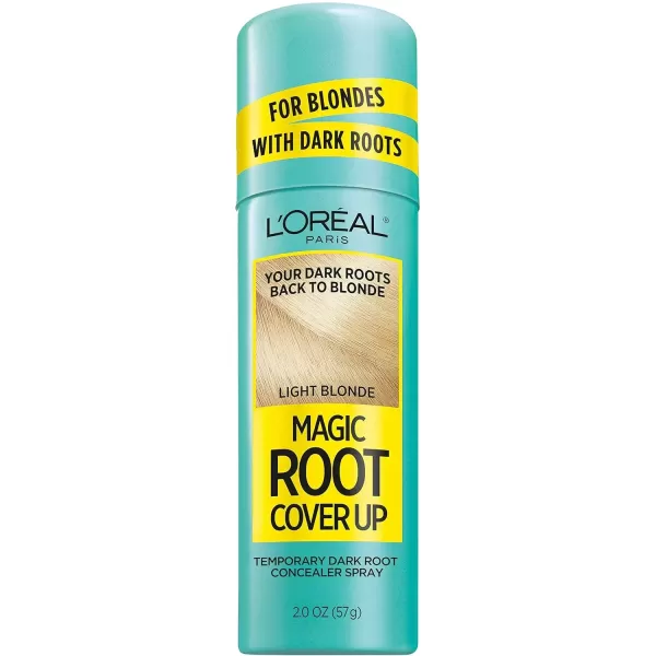 imageLOreal Paris Root Cover Up Temporary Gray Concealer Spray Hair Color Spray with Filling ampamp Thickening Coverage Dark Brown Pack of 2 Packaging May VaryLight Blonde