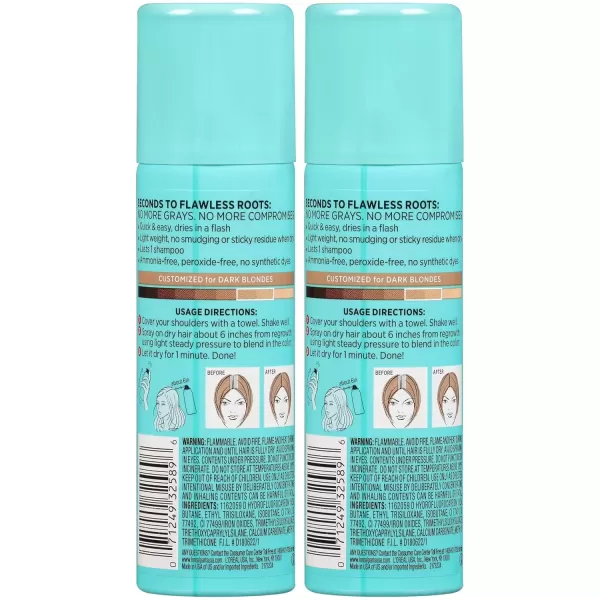 imageLOreal Paris Root Cover Up Temporary Gray Concealer Spray Hair Color Spray with Filling ampamp Thickening Coverage Dark Brown Pack of 2 Packaging May VaryDark Blonde