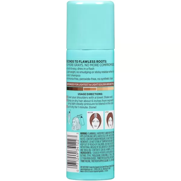 imageLOreal Paris Root Cover Up Temporary Gray Concealer Spray Hair Color Spray with Filling ampamp Thickening Coverage Dark Brown Pack of 2 Packaging May VaryLight Golden Brown